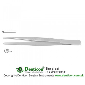 Fine Pattern Dissecting Forceps 1 x 2 Teeth Stainless Steel, 13 cm - 5"